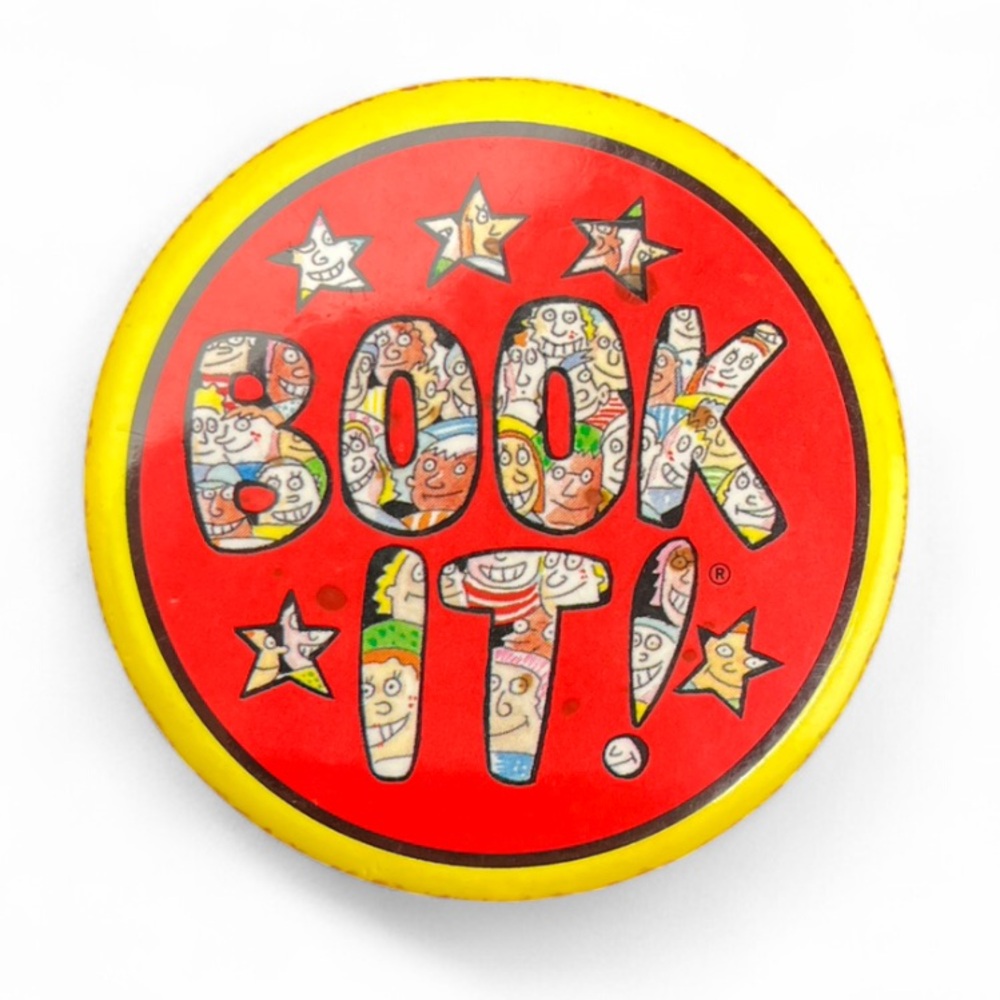 Vintage 'Book It!' Button Pin